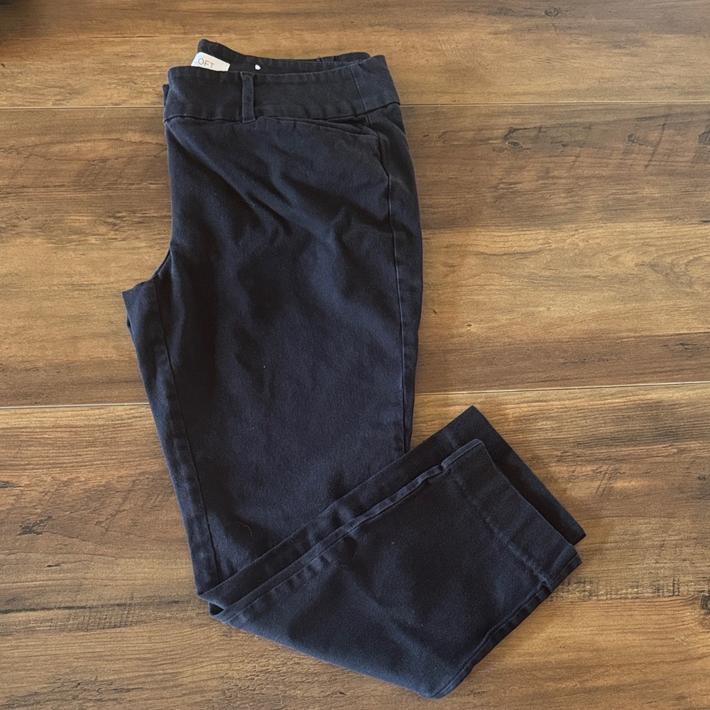 Loft Womens Sutton Skinny Ankle Petite 6P Black Pants
